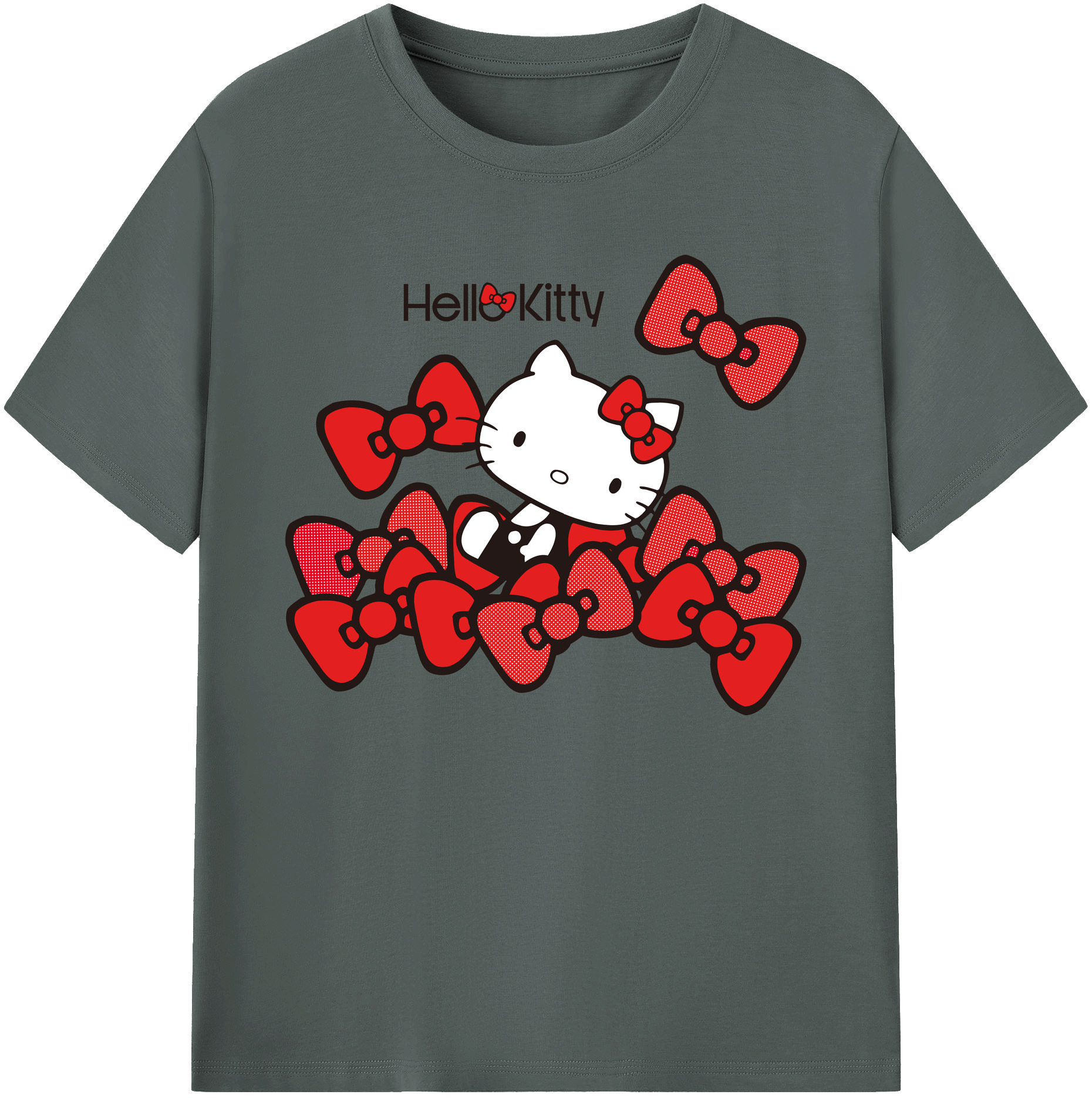 （画像用） Hello Kitty ハローキティ 綿100％ メンズ半袖Tシャツ｜肌触りやわらか＆通気性
